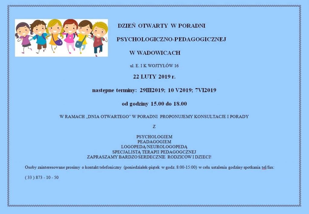 Dzień otwarty w&nbsp;Poradni Psychologiczno – Pedagogicznej